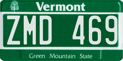 VT license plate ZMD469