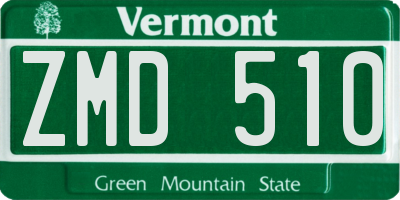 VT license plate ZMD510