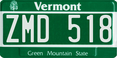 VT license plate ZMD518