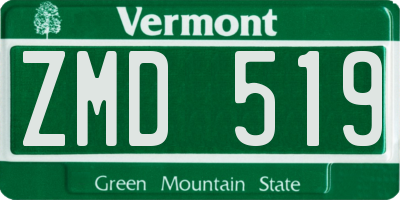 VT license plate ZMD519