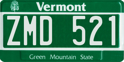 VT license plate ZMD521