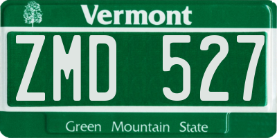 VT license plate ZMD527