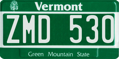 VT license plate ZMD530