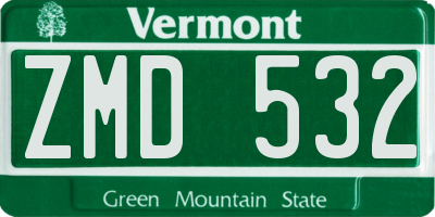 VT license plate ZMD532