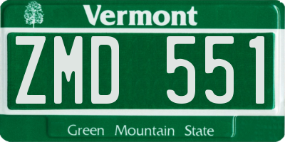 VT license plate ZMD551