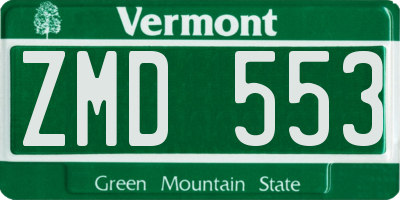 VT license plate ZMD553