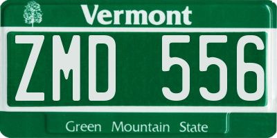 VT license plate ZMD556