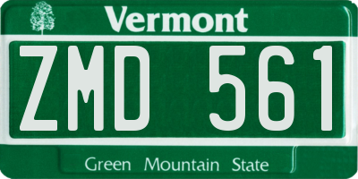 VT license plate ZMD561