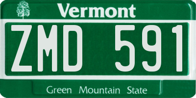 VT license plate ZMD591