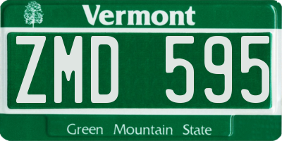 VT license plate ZMD595
