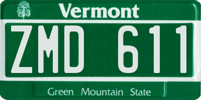VT license plate ZMD611