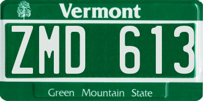 VT license plate ZMD613