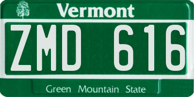 VT license plate ZMD616