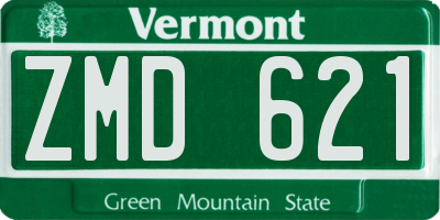 VT license plate ZMD621