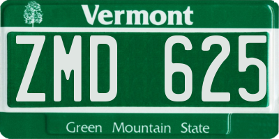 VT license plate ZMD625