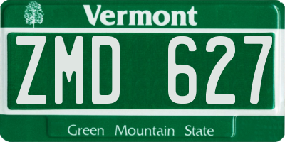 VT license plate ZMD627