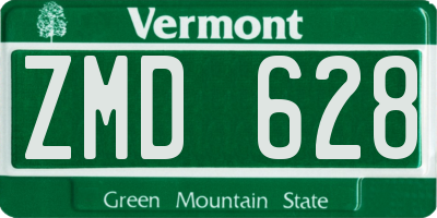 VT license plate ZMD628