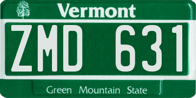 VT license plate ZMD631