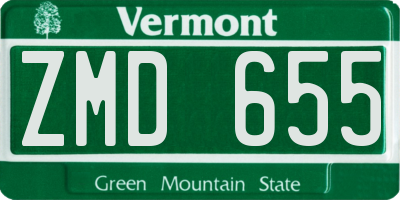 VT license plate ZMD655