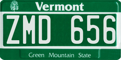 VT license plate ZMD656