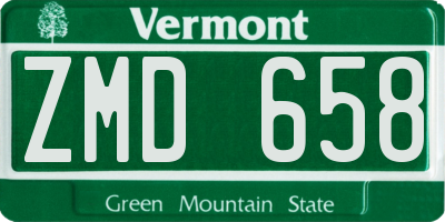 VT license plate ZMD658