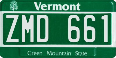 VT license plate ZMD661