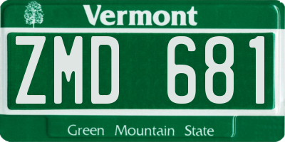 VT license plate ZMD681