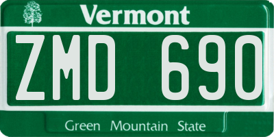 VT license plate ZMD690