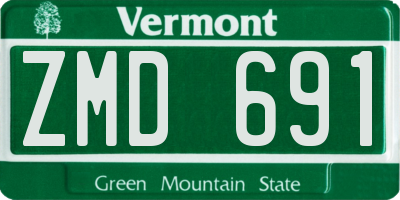 VT license plate ZMD691