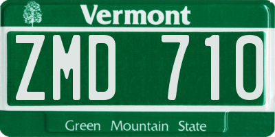 VT license plate ZMD710