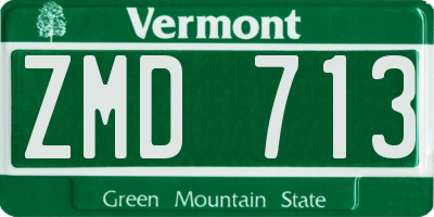 VT license plate ZMD713