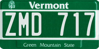 VT license plate ZMD717