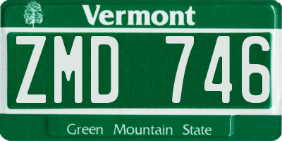 VT license plate ZMD746