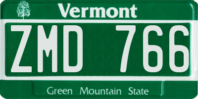 VT license plate ZMD766
