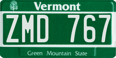 VT license plate ZMD767