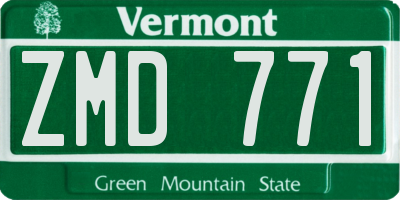 VT license plate ZMD771