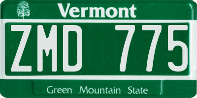 VT license plate ZMD775