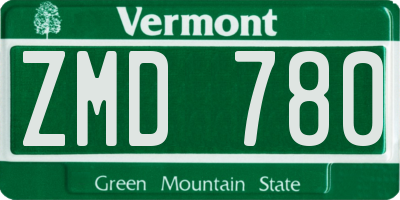 VT license plate ZMD780
