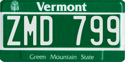 VT license plate ZMD799