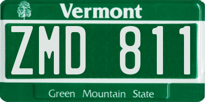 VT license plate ZMD811