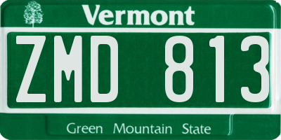 VT license plate ZMD813