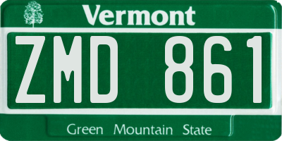 VT license plate ZMD861