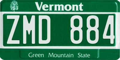 VT license plate ZMD884