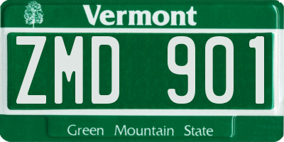 VT license plate ZMD901