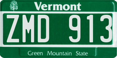 VT license plate ZMD913