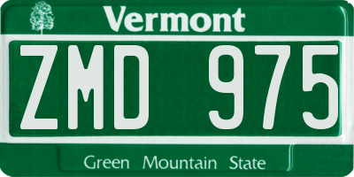 VT license plate ZMD975