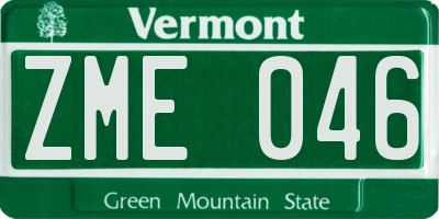 VT license plate ZME046