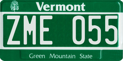 VT license plate ZME055