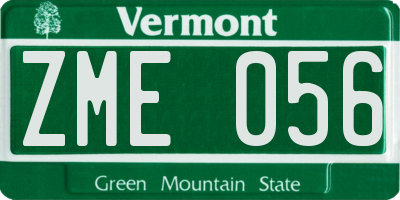 VT license plate ZME056