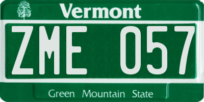 VT license plate ZME057